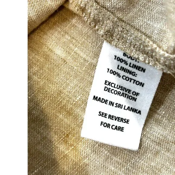 Spartina100% Linen Front tie Vacation, Summer Blouse Embroidered Sleeves XXL - Picture 6 of 6